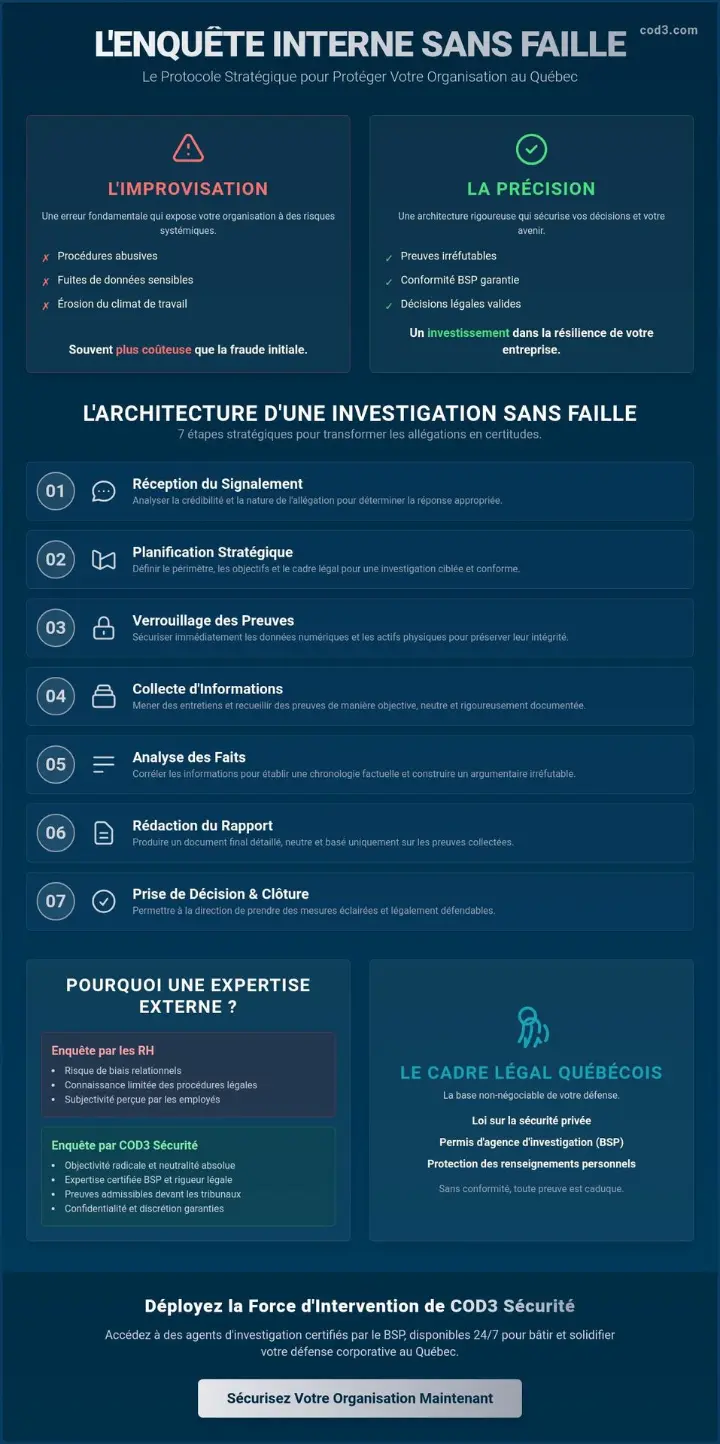 Enquête interne entreprise : Guide et checklist pour les dirigeants du Québec Enquête interne entreprise : Guide et checklist pour les dirigeants du Québec