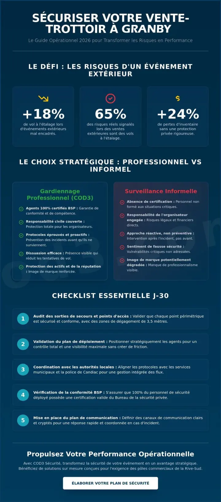 Gestion de la sécurité pour une vente-trottoir à Granby : Le Guide Opérationnel 2026 Gestion de la sécurité pour une vente-trottoir à Granby : Le Guide Opérationnel 2026