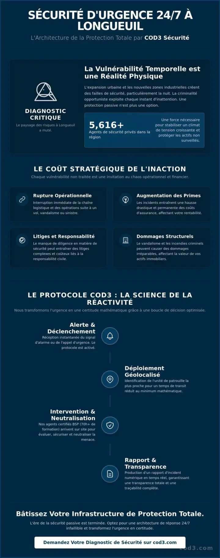 Service de sécurité d'urgence 24h à Longueuil : L'architecture de la certitude