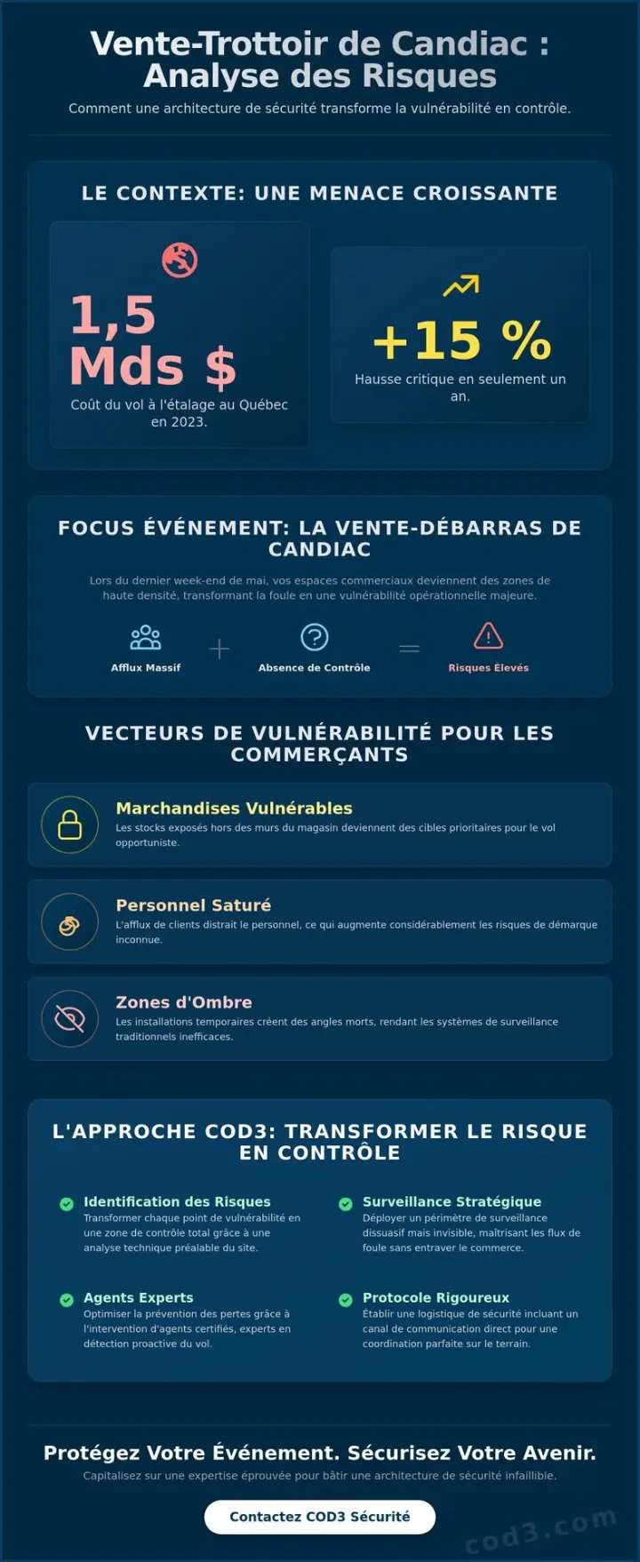 Gestion de la sécurité pour une vente-trottoir à Candiac : L'autorité COD3